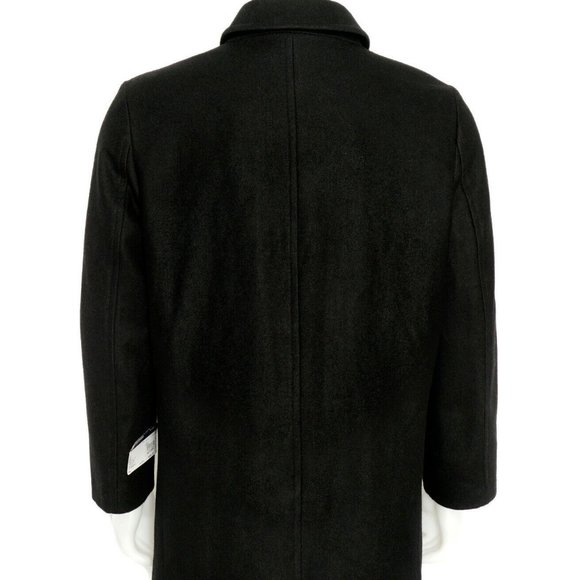 NWT STAFFORD MEN'S CLASSIC FIT WOOL BLEND TOP COAT BLACK 44 LONG - Picture 2 of 9